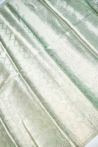 Handwoven Mint Green Banarasi Tissue Silk Saree