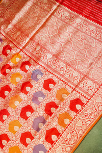 Handwoven Rangkat Kadhwa Banarasi Katan Silk Saree