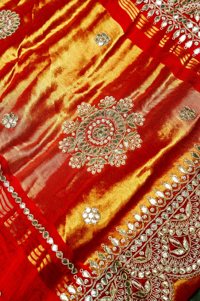 Handwoven Yellow Banarasi Gajji Silk Saree