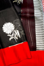 Handwoven Black Banarasi Organza  Saree