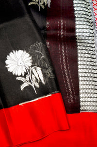 Handwoven Black Banarasi Organza  Saree