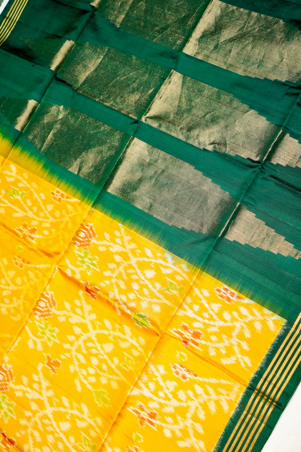Handwoven Yellow Banarasi Soft Silk Saree