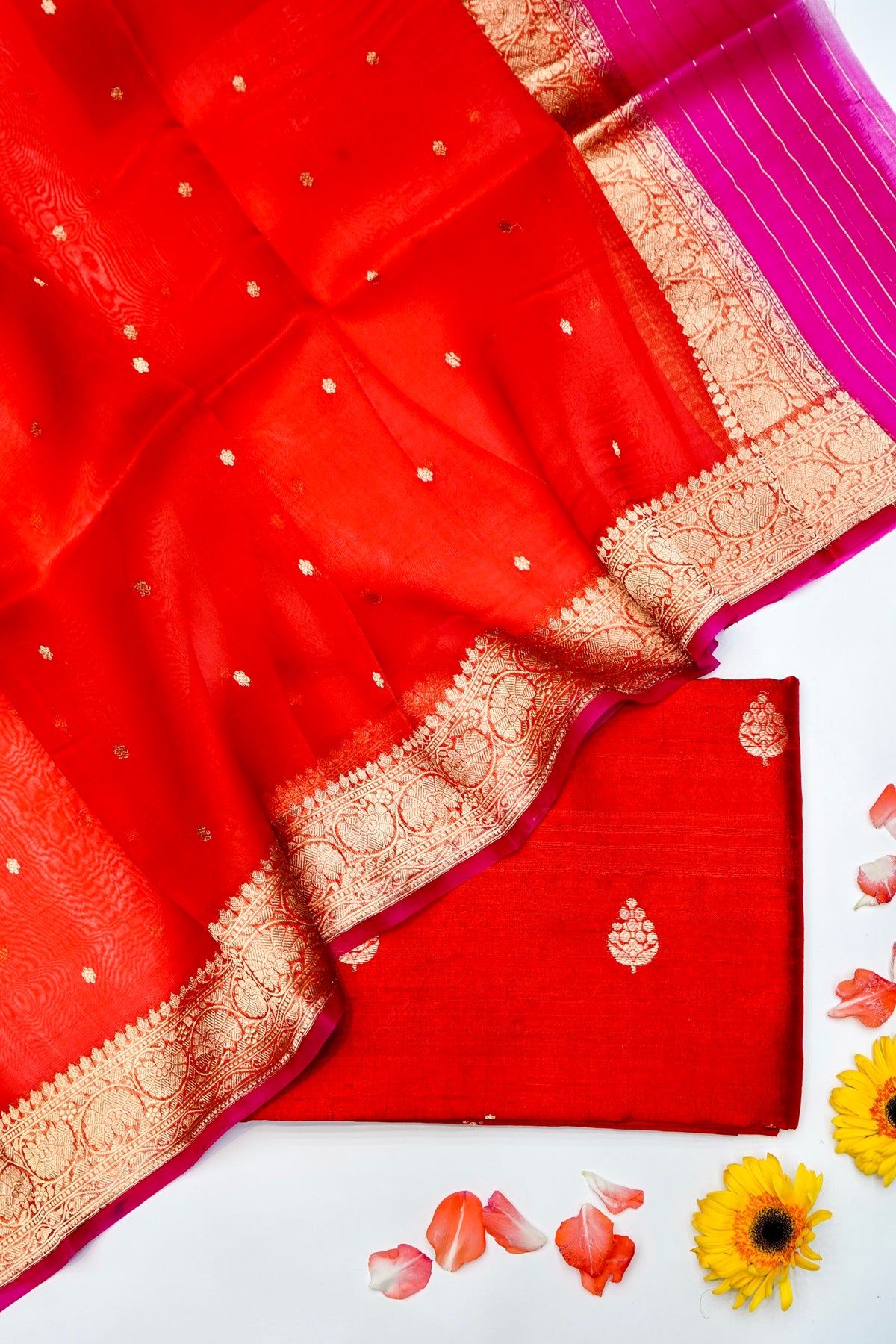 Designer Red Raw Silk Suit