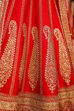 Designer Red Raw Silk Bridal Lehenga