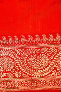 Handwoven Beige Banarasi Tussar Silk Saree