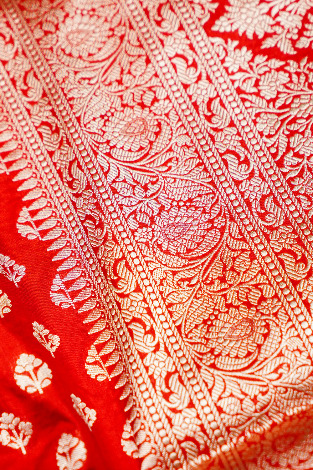 Handwoven Red Banarasi Katan Silk Saree