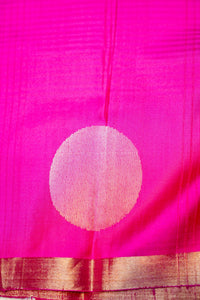 Handwoven Rani Pink Banarasi Soft Silk Saree