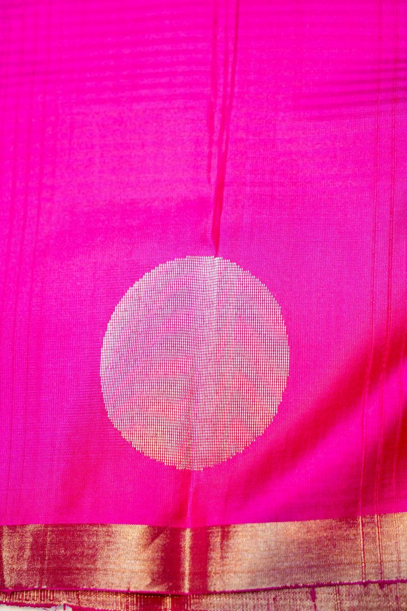 Handwoven Rani Pink Banarasi Soft Silk Saree