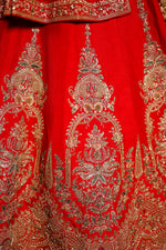 Designer Red Raw Silk Bridal Lehenga