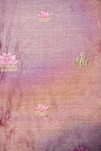 Designer Lavender Pink Tissue Silk  Suit