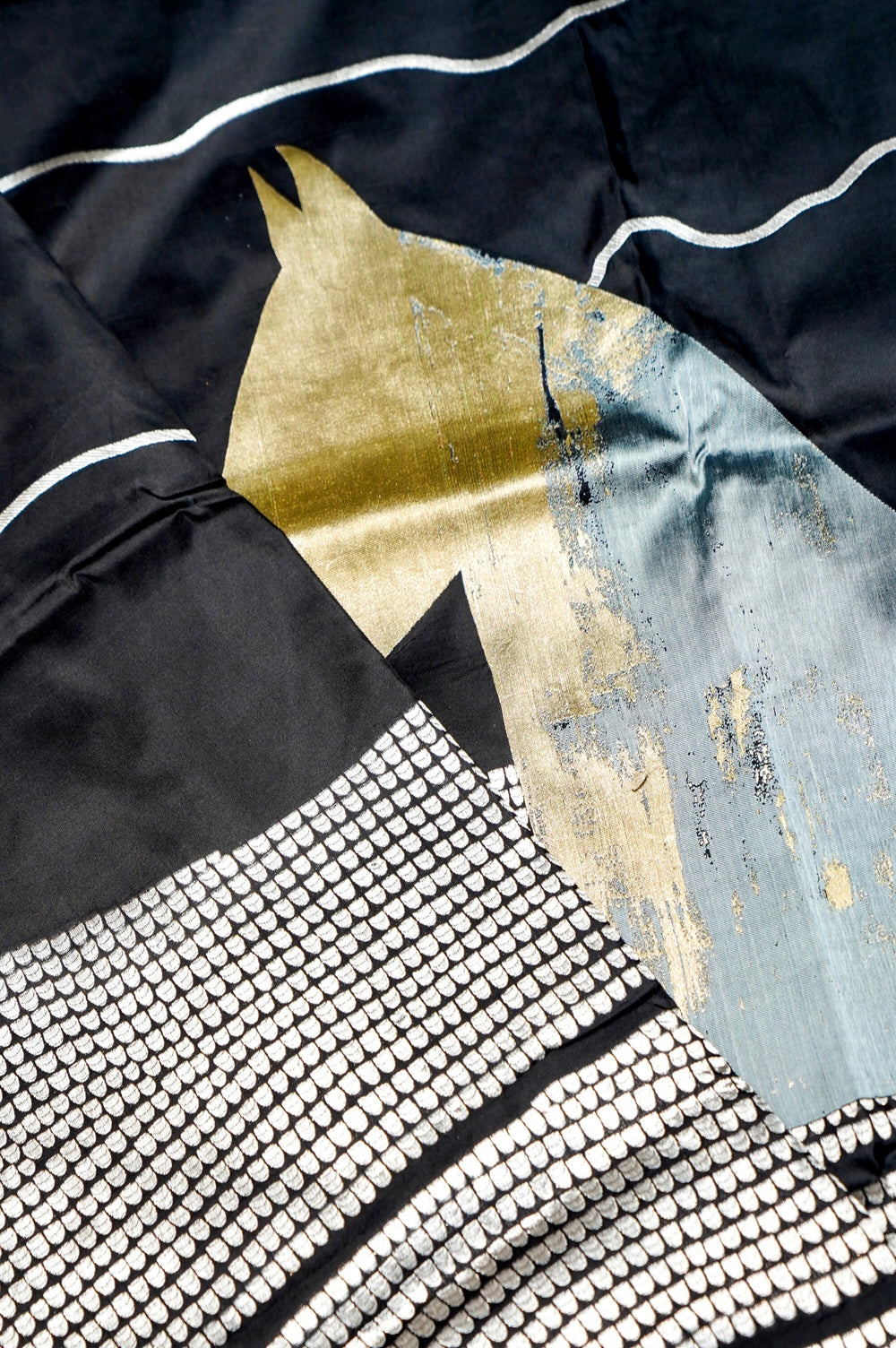 Handwoven Black Kadhwa Banarasi Katan Silk Saree