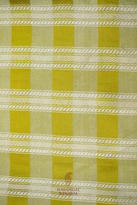 Handwoven Mustard Yellow Banarasi Mashru Silk Saree