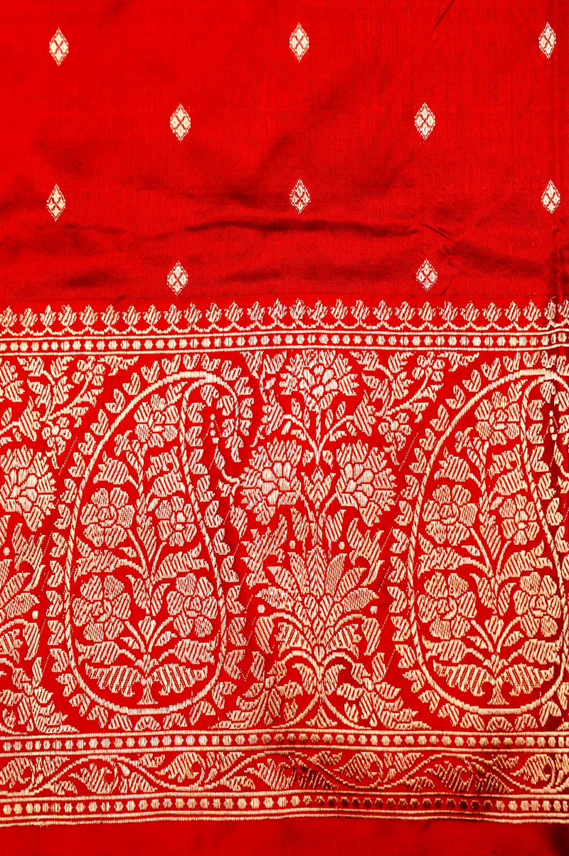 Handwoven Off White Banarasi Katan Silk Saree