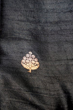 Designer Black Raw Silk Suit