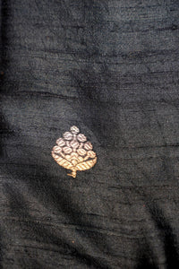 Designer Black Raw Silk Suit