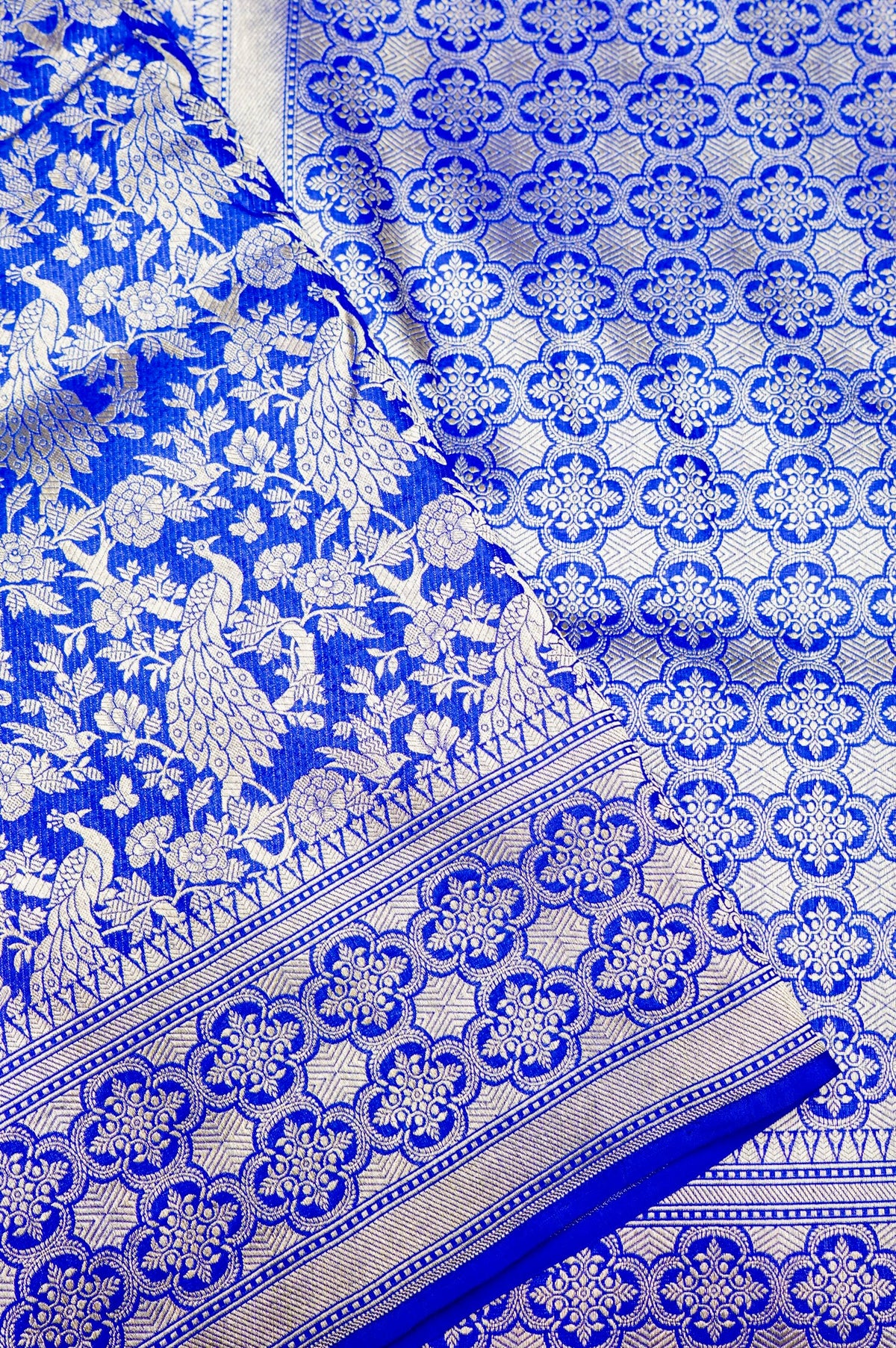 Handwoven Royal Blue Banarasi Katan Silk Saree