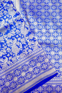 Handwoven Royal Blue Banarasi Katan Silk Saree