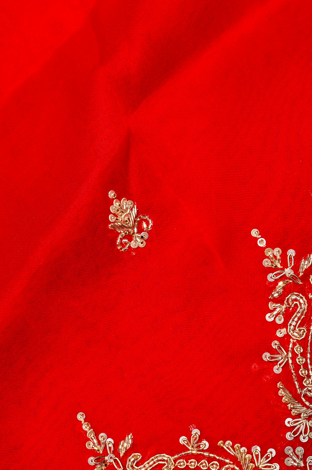 Designer Blood Red Kora Silk Suit