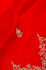 Designer Blood Red Kora Silk Suit