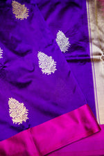 Handwoven Purple Banarasi Katan Silk Saree