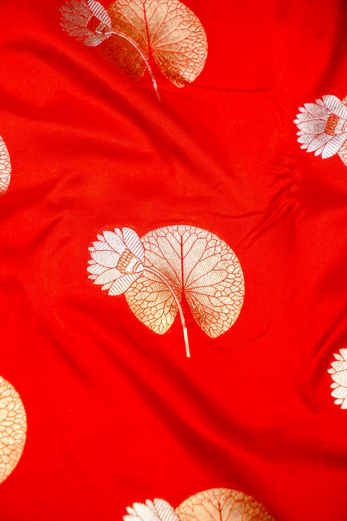 Handwoven Red Banarasi Katan Silk Saree