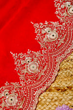 Designer Blood Red Kora Silk Suit