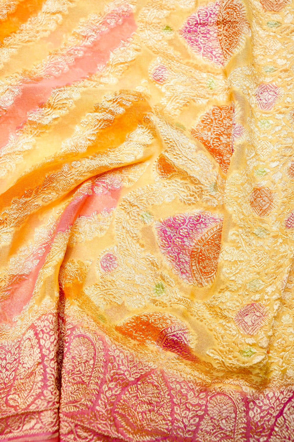 Handwoven Rangkat Banarasi Khaddi Georgette Saree