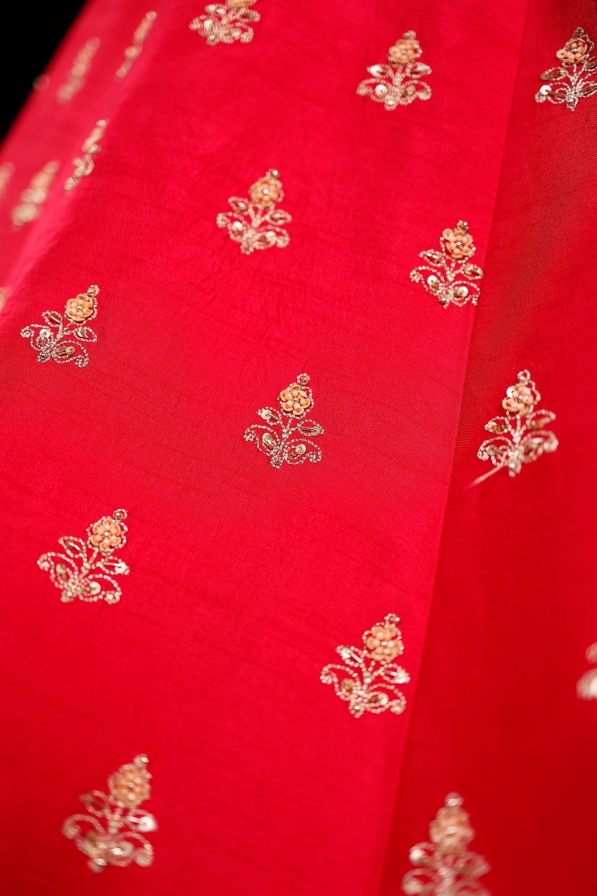 Designer Pink Raw Silk Bridal Lehenga