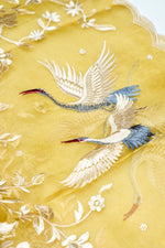 Designer Old Yellow Organza Silk Suit