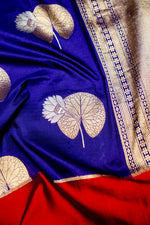 Handwoven Royal Blue Banarasi Katan Silk Saree