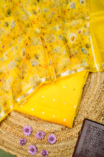 Designer Mustard Yellow Moonga Silk Suit