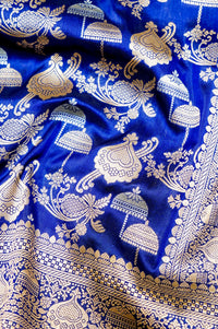 Handwoven Royal Blue Banarasi Katan Silk Saree