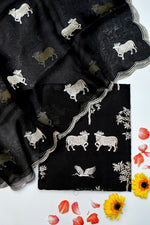 Designer Black Organza Silk Suit