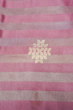 Handwoven Onion Pink Banarasi Mashru Silk Saree