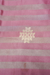 Handwoven Onion Pink Banarasi Mashru Silk Saree