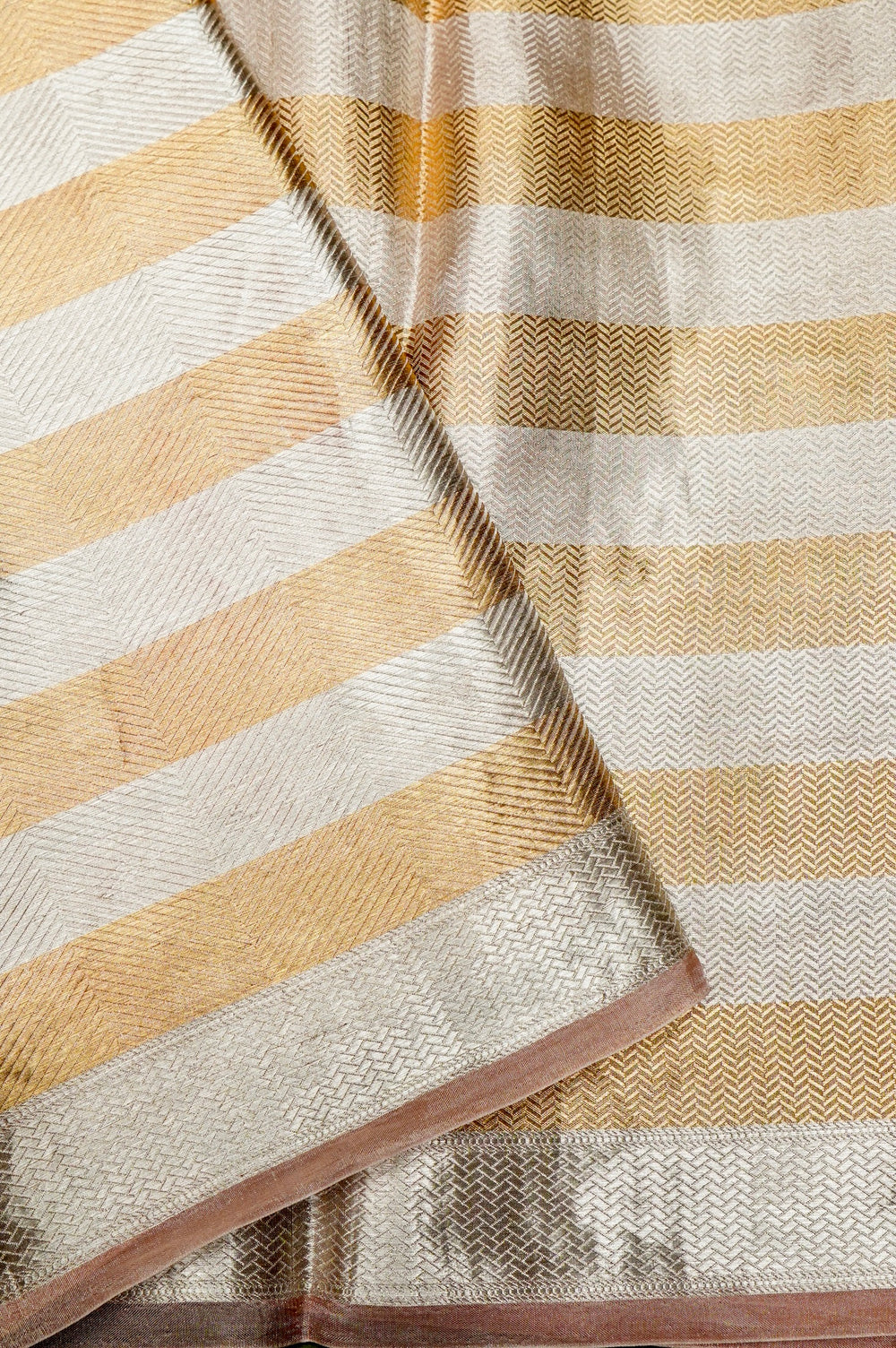 Handwoven Onion Pink Banarasi Tissue Silk Saree