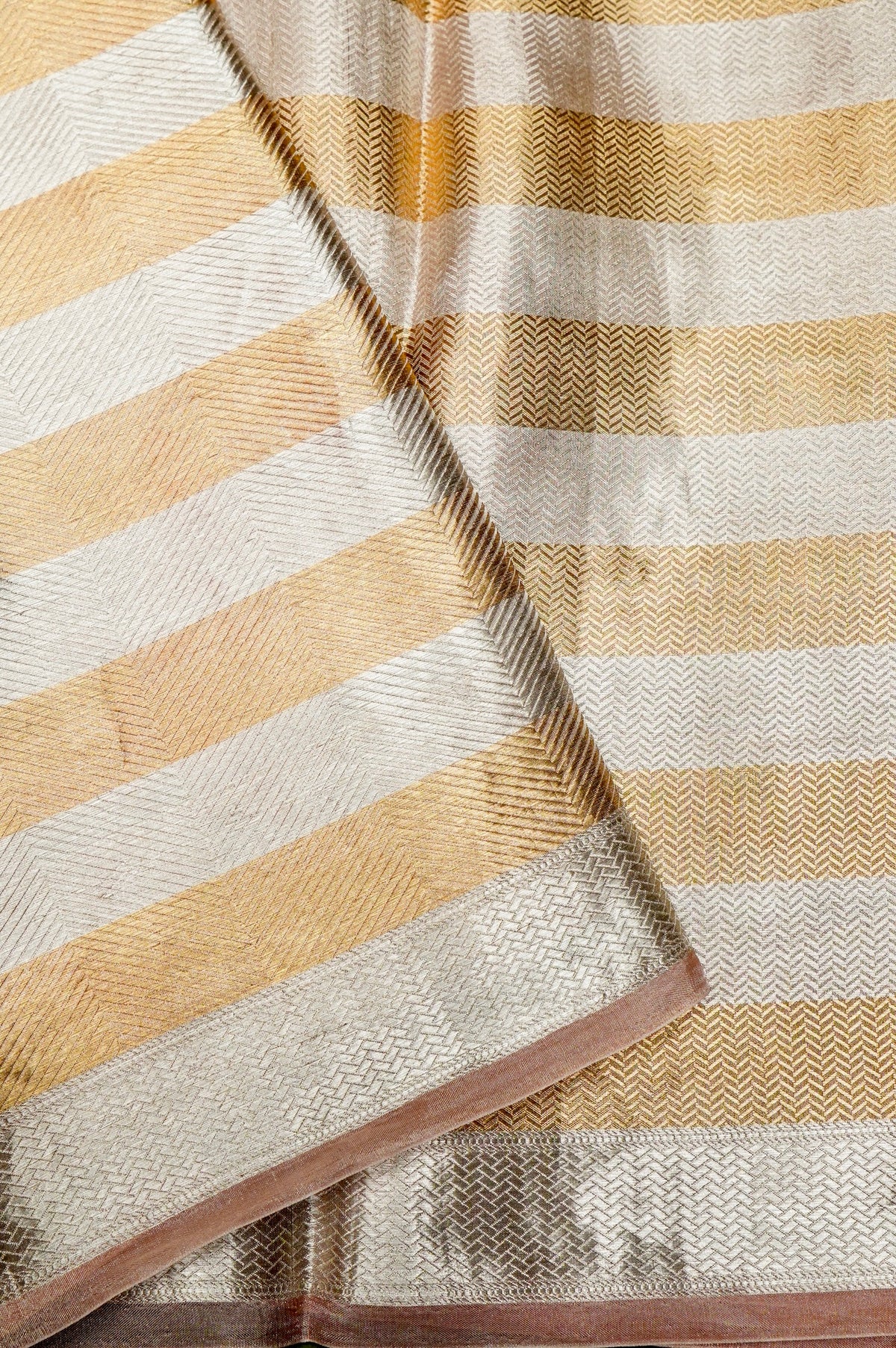 Handwoven Onion Pink Banarasi Tissue Silk Saree