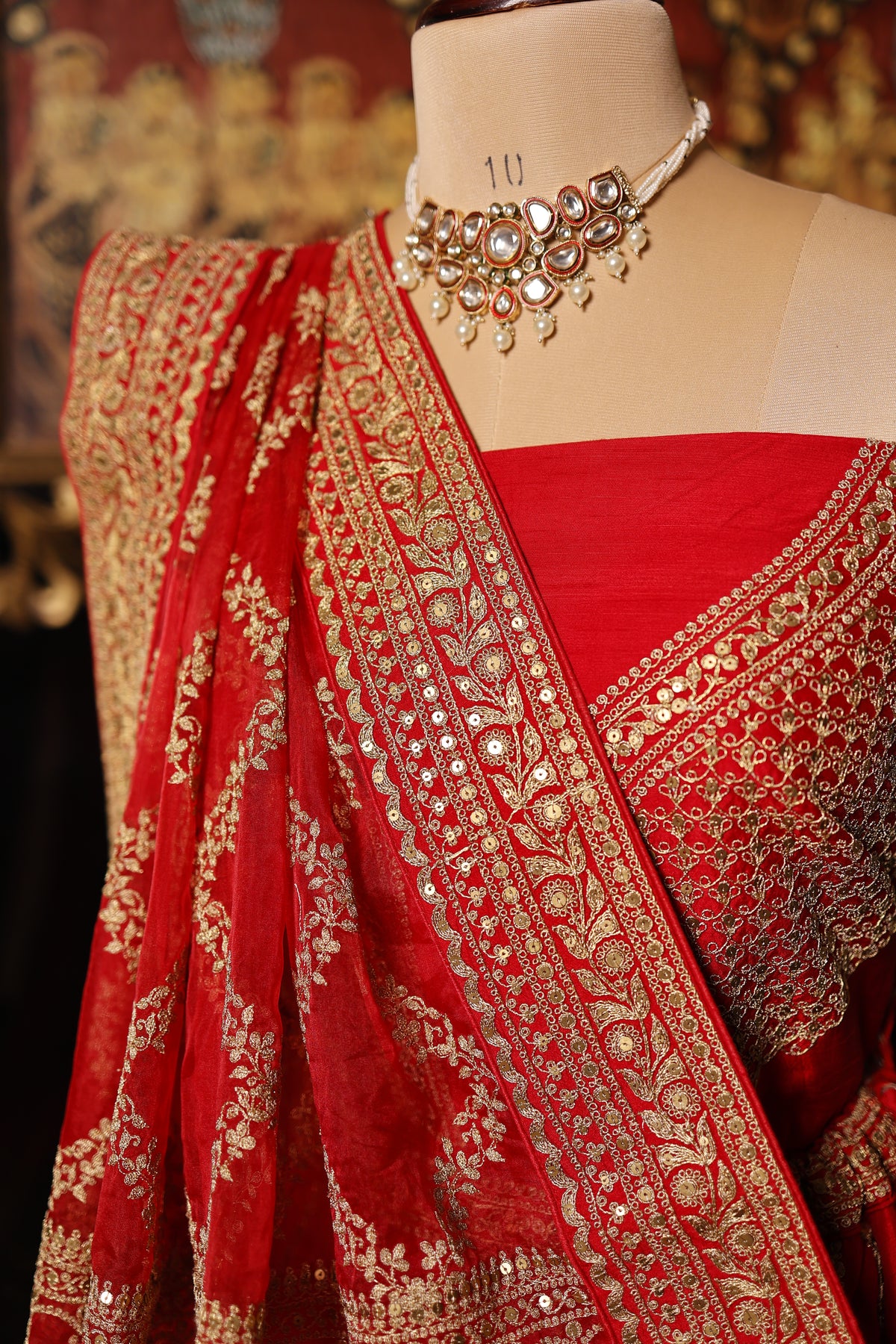 Designer Red Raw Silk Bridal Lehenga