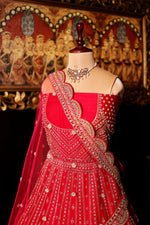 Designer Rani Pink Raw Silk Bridal Lehenga