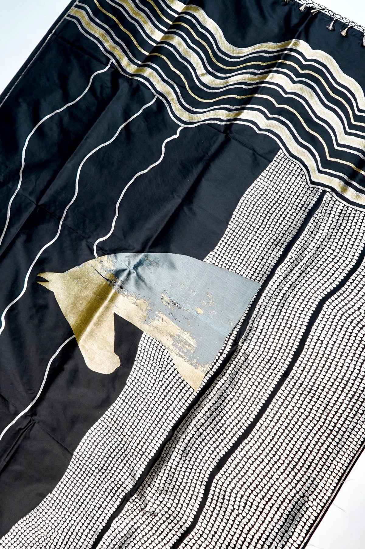 Handwoven Black Kadhwa Banarasi Katan Silk Saree