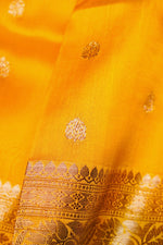 Handwoven Mustard Yellow Banarasi Organza Saree