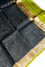 Designer Black Raw Silk Suit