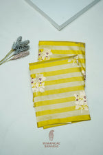 Handwoven Mustard Yellow Banarasi Mashru Silk Saree