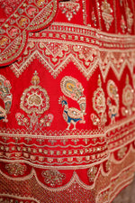 Designer Rani Pink Raw Silk Bridal Lehenga
