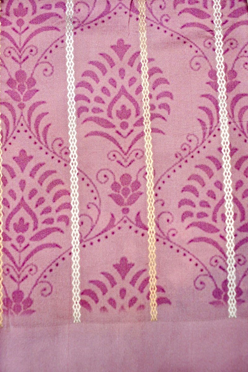 Handwoven Onion Pink Banarasi Katan Silk Saree