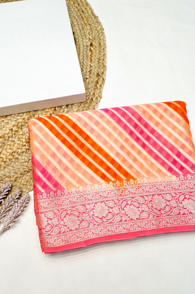 Handwoven Rangkat Banarasi Khaddi Georgette Saree