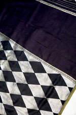 Handwoven Black Banarasi Moonga Silk Saree