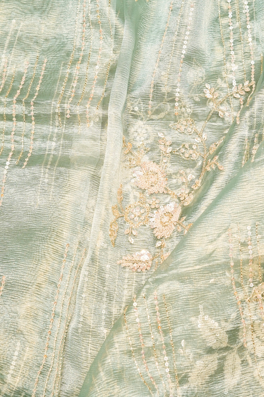 Designer Pista Green Crush Tissue Suit