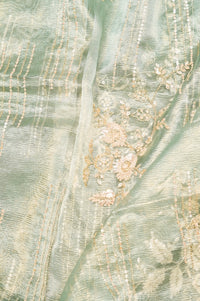 Designer Pista Green Crush Tissue Suit