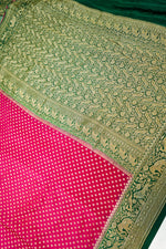 Handwoven Pink Banarasi Crepe Khaddi Saree